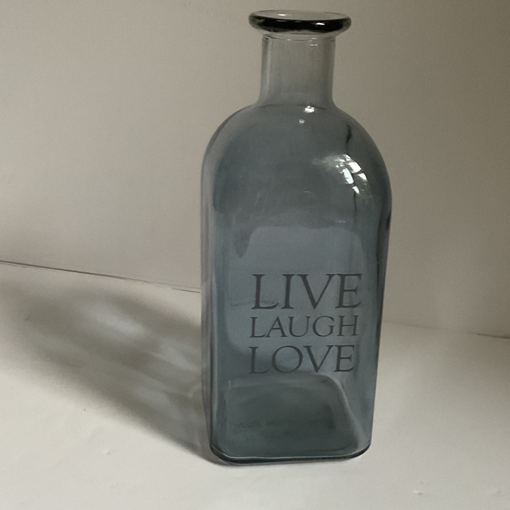 Blue/Gray Glass Bouclair Decorative Bottle